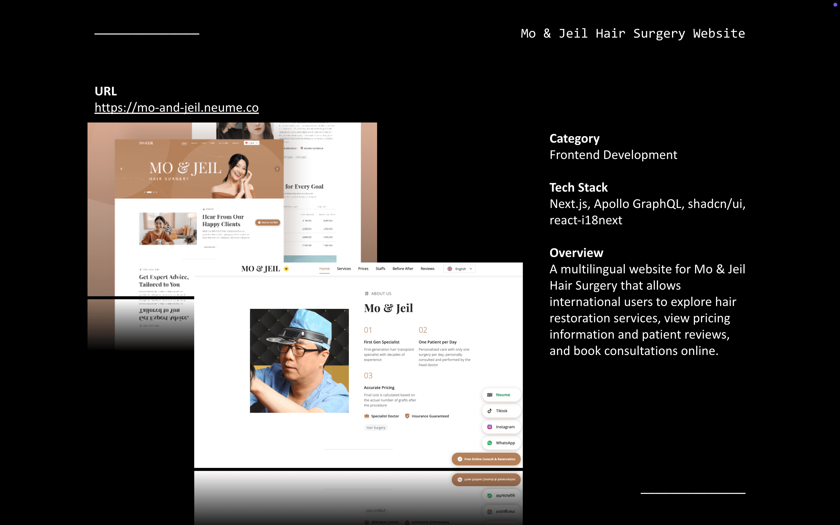 Mo & Jeil Hair Surgery Website